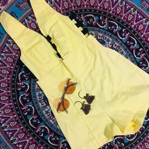 Akira Yellow Strappy Romper